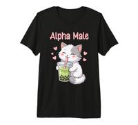 Alpha Male Funny Cat Boba Tea Premium T-Shirt
