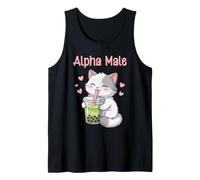 Alpha Male Funny Cat Boba Tea Tank Top