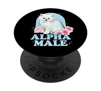 Alpha Male Funny Cat Kitten y2k 2000s Aesthetic Harajuku PopSockets Adhesive PopGrip