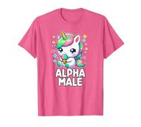 Alpha Male Funny Pink Unicorn Sarcastic Gag Gift Men Y2K T-Shirt