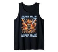 Alpha Male Raccoon Pizza Meme Men Funny Boys Tank Top