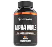 Alpha Male Testosterone Support for Men - 60 Capsules - High Strength Vitality & Muscle Support Supplement with Tribulus, Zinc & Vitamin D3 - Maintain Normal Testosterone Levels & Energy - Pure Labs