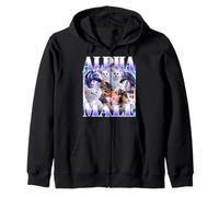 Alpha Male Unicorn Cute Cat Funny Ironic Meme Graphic Zip Hoodie