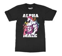 Alpha Male Unicorn T-Shirt - Men - M - Black - Funny Sigma Man Joke Tee - Manly Prank Gym Exercise Gift T-Shirt for Him, Athletes, Dad, Boyfriend