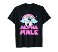 Alpha Male Unicorn Y2K Humor Funny Sarcastic Joke T-Shirt