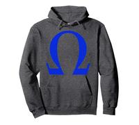 Alpha Omega Letter Greek Alphabet Pullover Hoodie, Adult Unisex, Dark Heather Grey, X-Large