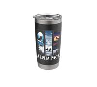 Alpha Pack Moonlit Wolf Mountain Sunset Scene Stainless Steel Insulated Tumbler