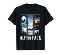 Alpha Pack Moonlit Wolf Mountain Sunset Scene T-Shirt