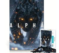 Alpha Panther Adult Jigsaw1000 Pieces Cognitive Boost Game No Gap Tight Fitting Design Birthday Gift Brain Teaser Toy (50x75cm)
