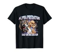 Alpha Predator Eat or Eaten Vintage 90s Bootleg Wolf T-Shirt