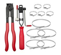 Alpha Rider 12PCS for Car/ATV CV Joint Axle Boat Clamp Pliers Tool with CV Boot Clamps Kit, 10 Crimp Bands-Ear Type Extension for Most Car