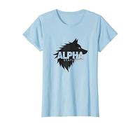 Alpha Status: Fierce Wolf Leadership Icon T-Shirt, Women, Baby Blue, L