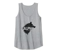 Alpha Status: Fierce Wolf Leadership Icon Tank Top, Women, Heather Grey, M
