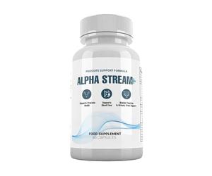 Alpha Stream Plus Prostate Support Formula with Plant Sterols, Zinc, Selenium, Vitamin D3, 60 Capsules, 1 Month Supply