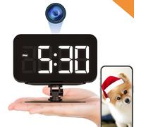 ALPHA TECH WiFi Clock Camera - Remote View - Premium HD 1080P - Dual Band 2.4G/5G WiFi - Best Mini Camera for Home - Real Time Monitoring - Wide Angle - Nanny Pet Cam - Image Only - iOS Android
