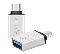 ALPHA USB C to USB 3.1 Adapter, Type-C to USB, Thunderbolt 3 to USB Female OTG for MacBook Pro 2019/2018/2017, MacBook Air 2018, Xiaomi MI4C, Nexus 5X 6p (Silver)