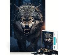 Alpha Wolf Adults 1000 Piece Jigsaw Puzzle Think Exercise Game Zero Gap Bonding Activity for Loved Ones (38x26cm)
