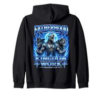 Alpha Wolf Dad Father Fatherhood Kingdom Work Ironic Meme Zip Hoodie