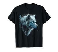Alpha Wolf Dark Fantasy Graphic Art Blue Eyes Wolf Lovers T-Shirt