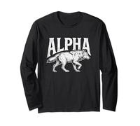 Alpha Wolf Distressed Lone Wolf Gym & Wildlife Design Long Sleeve T-Shirt