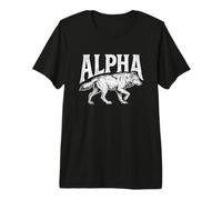 Alpha Wolf Distressed Lone Wolf Gym & Wildlife Design Premium T-Shirt