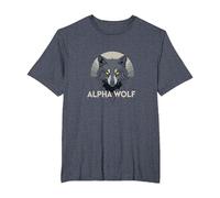 Alpha Wolf: Fierce Predator with Piercing Yellow Eyes T-Shirt, Men's Big and Tall, Heather Blue, 2X Tall