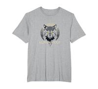 Alpha Wolf: Fierce Predator with Piercing Yellow Eyes T-Shirt, Men's Big and Tall, Heather Grey, 2X Tall