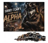Alpha Wolf Graphic Design Artistic Wooden Puzzle for Adults, 300 Pieces | A flexible puzzle activity: focused tabletop leisure at home.
