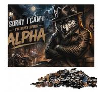 Alpha Wolf Graphic Design Wooden Jigsaw Puzzle 500 Pieces, Indoor Activity | Section-by-section building: a simple way to organise the image at home.