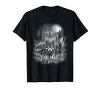 Alpha Wolf Howling at The Moon Forest Wildlife Art Design T-Shirt