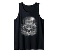 Alpha Wolf Howling at The Moon Forest Wildlife Art Design Tank Top