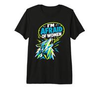 Alpha Wolf I'm Afraid of Women Funny Wolves Premium T-Shirt