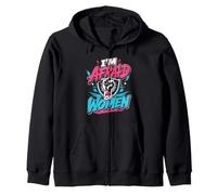 Alpha Wolf I'M AFRAID OF WOMEN Funny Wolves Zip Hoodie