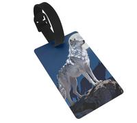 Alpha Wolf Leader Luggage Tags for Suitcases - Durable PVC ID Tags with Detachable Straps for Travel, Backpack, Golf Bag, Anti-Loss