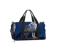 Alpha Wolf Leader Sports Duffel Bag with Shoe Compartment-Lightweight Gym Weekender for Men Women, Waterproof Travel Tote with Wet Pocket