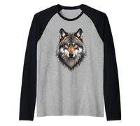 Alpha Wolf, Lone Wolf Leader, Warrior Graphic Design Raglan Baseball Tee