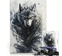 Alpha Wolf with Glowing Eyes Hard Jigsaw Puzzle for Adults 1000 Pieces Memory Enhance Time Well Spent Neat Edges (50x75cm)