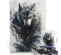 Alpha Wolf with Glowing Eyes Jigsaw 1000 Pieces for Teenagers Thinking Skill Mindful Escape Neat Edges (38x26cm)