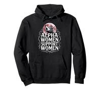Alpha Women Support Women Wolf Fearless Alpha Girl Werewolf Pullover Hoodie