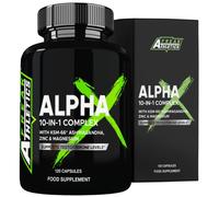 Alpha X Testosterone Supplements for Men - Testosterone Booster for Men 120 Capsules - 10 Powerful Ingredients & Vitamins Including KSM-66 Ashwagandha, Zinc, Maca Root Extract - Made in The UK