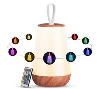 Alpha7 LED Touch Bedside Table Lamp with Dimmable Light, 13 RGB Colours and 3 Lighting Modes, Hanging Hook, USB Rechargeable, Portable Lamp for Bedroom, Living Room, Kids [Energy Class B]