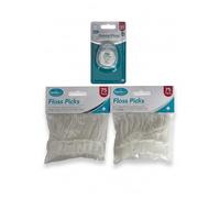 Alpha7 Ultimate Dental Clean Bundle: 2-Pack Floss Picks (150 Total) & 50m Waxed Mint Dental Floss for Plaque Removal