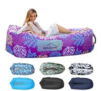 AlphaBeing Inflatable Lounger, Air Sofa, Portable Inflatable Couch Mesh Hollow Air Hammock Anti Leakage Air Chair for Outdoor Camping Beach Travel Music Festivals Backyard, Coral Purple
