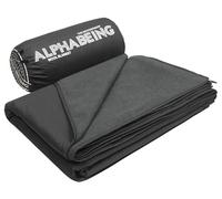 AlphaBeing Waterproof Outdoor Blanket with Merino Wool, Extra Thick Warm, Windproof, Packable Stadium Blankets for Cold Weather, Camping Gift, Pet, Car, Picnic, Concerts, 79" x 59", Black/Gray