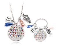 Alphabet A-Z Wall Light Necklace & Keychain Set, Sci-Fi Horror Letter Pendant, Strange Mysterious Light Communication Design, Halloween Cosplay Gift (Keychain & Necklace)