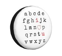 Alphabet ABC I Love You Funny Tire Cover Universal Protector for Truck, SUV, Trailer, Camper, Rv, 17 inch