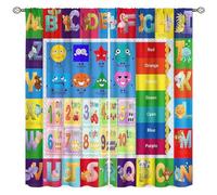 Alphabet ABC Kids Curtains,Cartoon Colorful Animal Funny Education Learning for Nursery Children Toddler Baby Bedroom Living Room Classroom Window Drapes,42X63 in Blackout