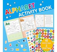 Alphabet Activity Sticker Pad, Coloring, Word-Sticker Matching, Reward Stickers, Coloring Pages & Games, Letters Learning Activity Pad Early Learning Tool for Kids, Party, Gifts