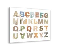 Alphabet Affirmations Animals Poster Canvas Poster Wall Art Decor Print Picture Paintings for Living Room Bedroom Decoration 20x30inch(50x75cm)