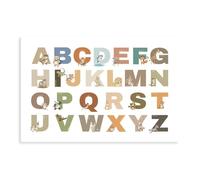 Alphabet Affirmations Animals Poster Canvas Poster Wall Art Decor Print Picture Paintings for Living Room Bedroom Decoration 08x12inch(20x30cm)